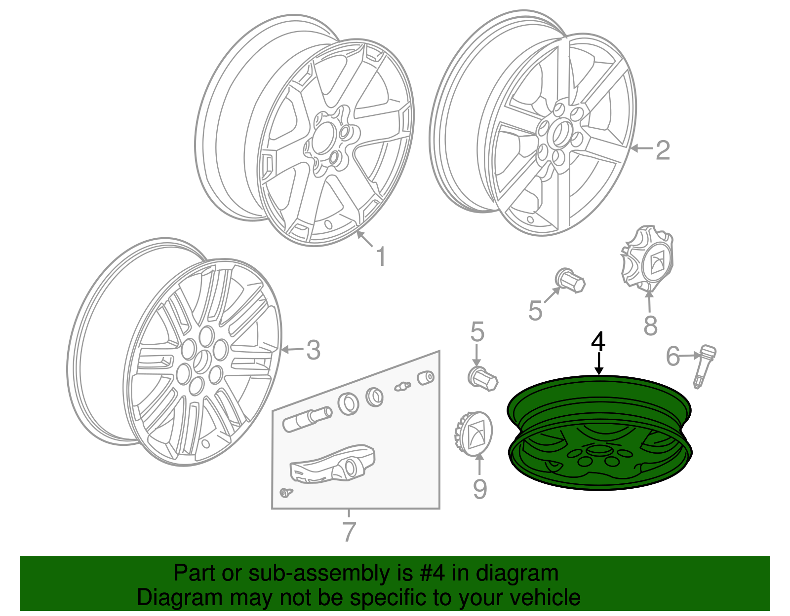17x4.5-Inch Steel Wheel - GM (09597921)