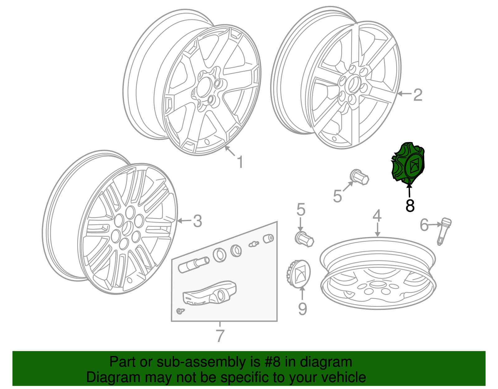 Cap-Hub Wheel                            *Painted - GM (09597969)