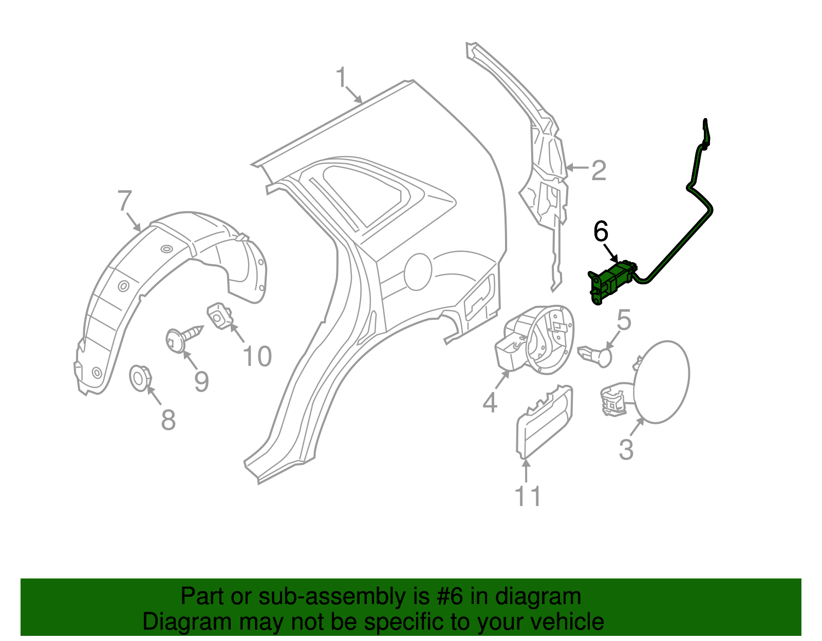 Genuine Kia Fuel Filler Door Opener - OEM 95720-2J000 For Sorento 2011-2015 & Borrego 2009