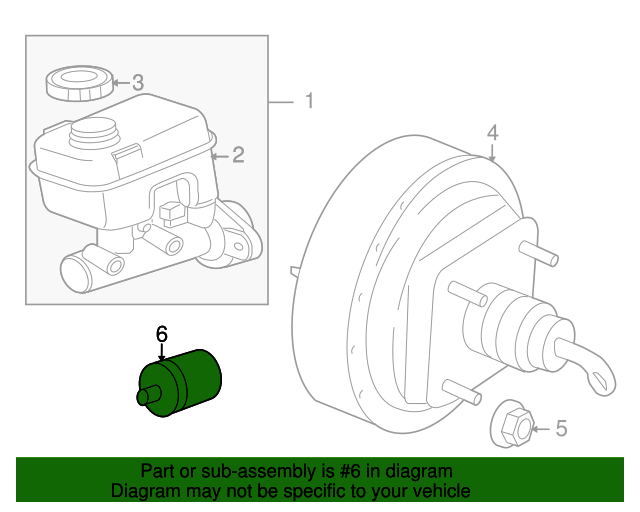 05142654AA Power Brake Booster Check Valve 20062009 Mitsubishi