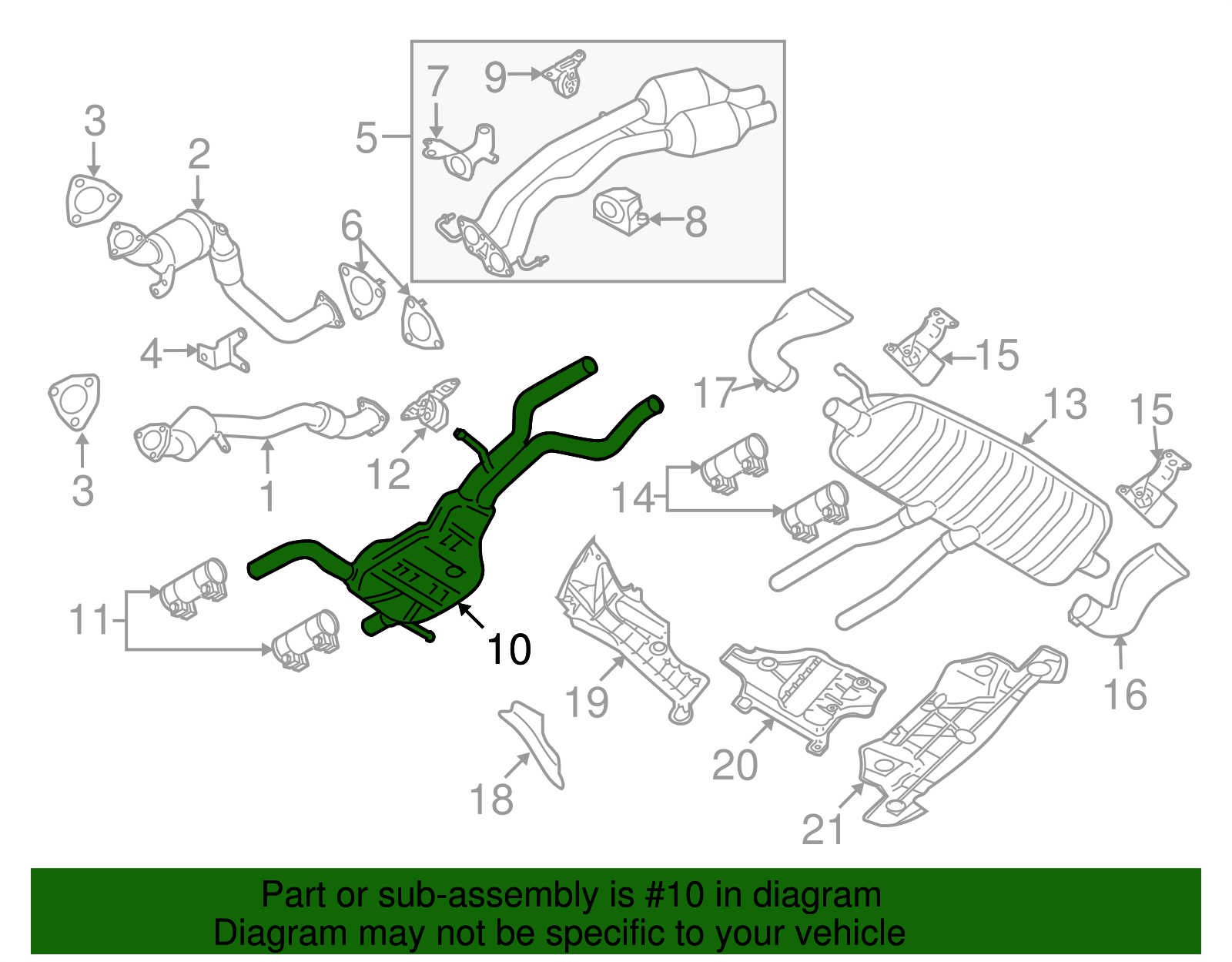 Front Muffler - Volkswagen (7L6-253-209-AJ)