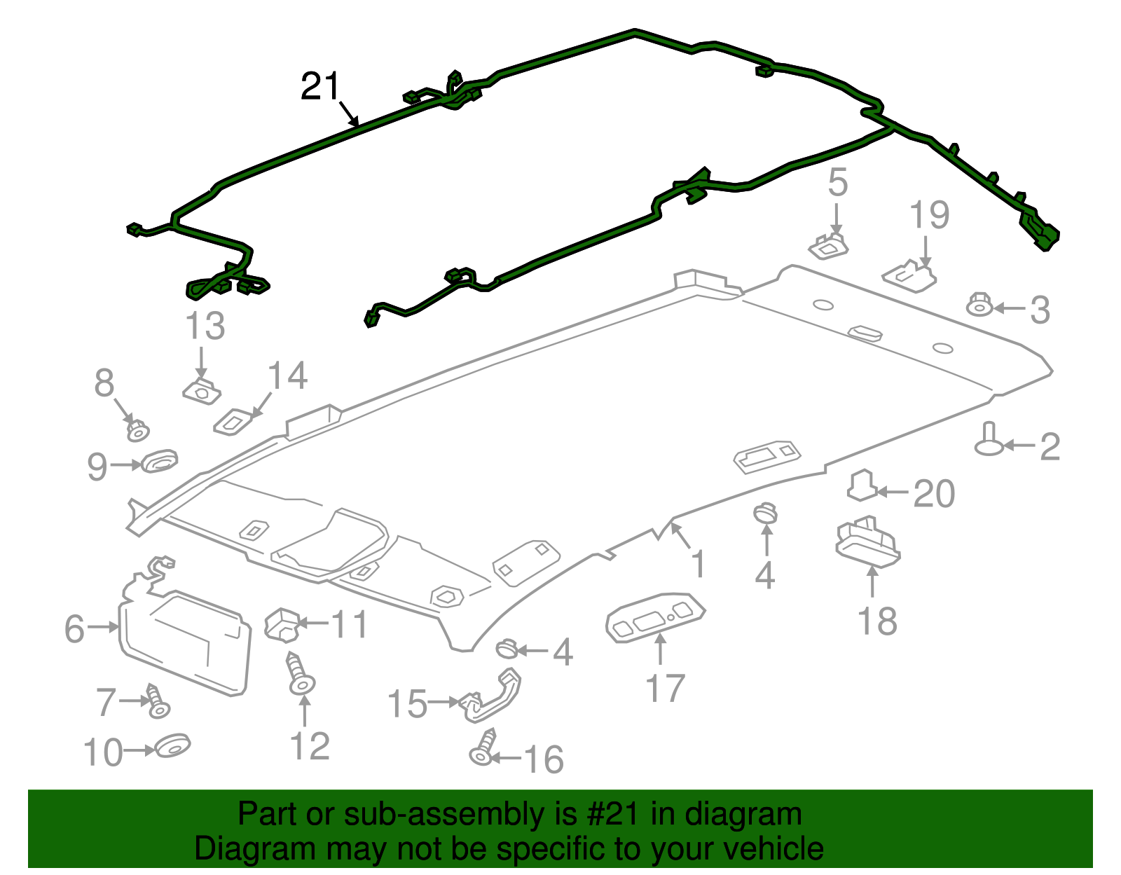 Roof Wiring Harness - GM (84313657)