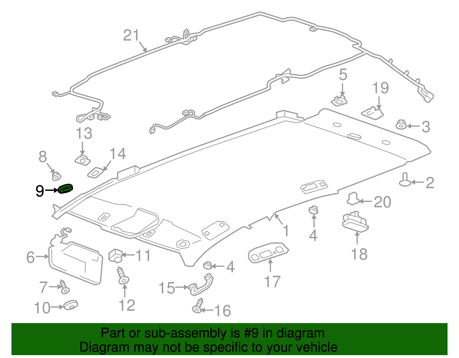 Driver Side Sunshade Retainer - GM (13507912)