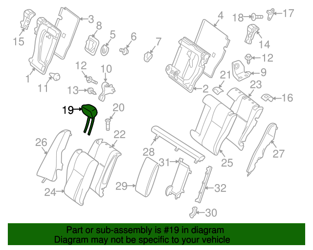 Head Restraint 20497046007H23 MercedesBenz Parts