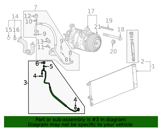 20202024 GM Air Conditioning Evaporator Hose 23406998 GM