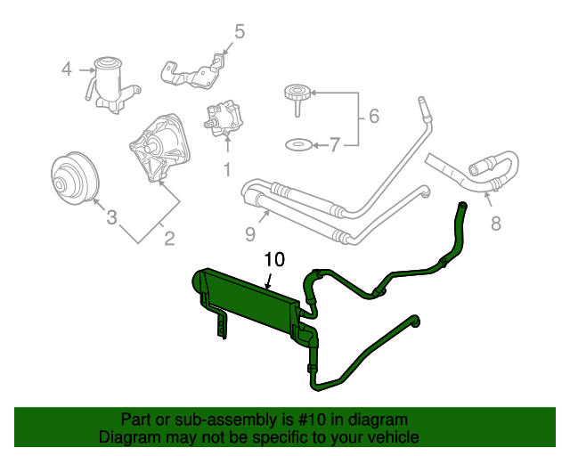 20062014 GM Power Steering Fluid Cooler 22801879