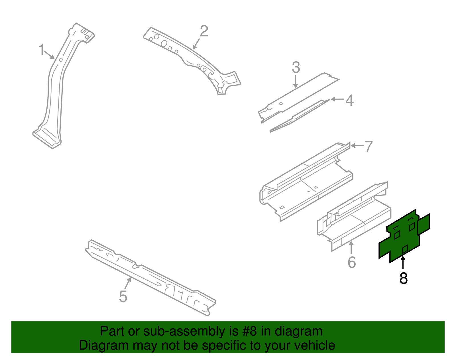 Inner Support - Ford (YW1Z-5410254-AA)