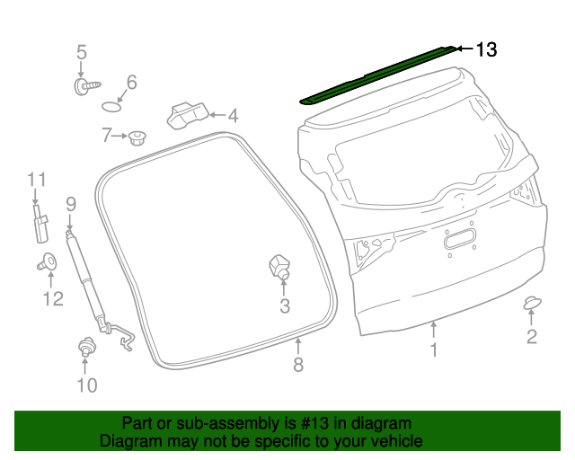 20182023 Buick Enclave Liftgate Upper Weatherstrip 23299092 Auto