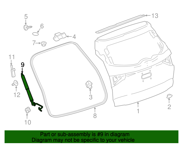 20182024 Buick Enclave Driver Side Liftgate Power Assist Actuator