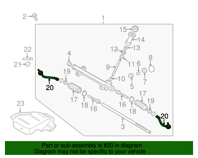 568204R000 Outer Tie Rod 20112015 Hyundai Sonata World OEM