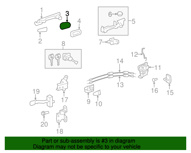Genuine Toyota 69217-0E010-B5 Door Handle Cover Genuine Toyota 69217-0E010-B5 Door Handle Cover