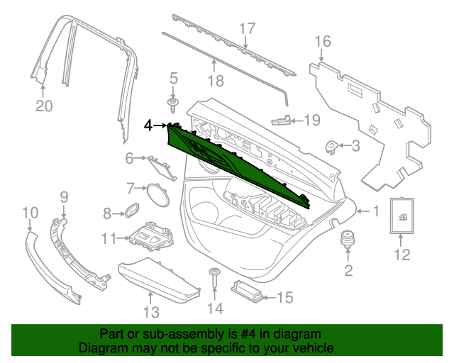 51427940376 - 2018-2021 BMW Upper Trim Panel (51-42-7-940-376) | BMW of ...