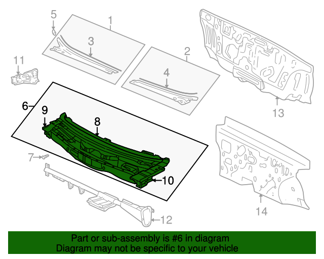 Genuine Hyundai 66700-39150 Complete Cowl Panel Genuine Hyundai 66700-39150 Complete Cowl Panel