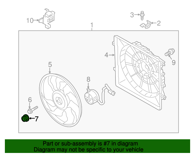253961C000 Fan Blade Nut 20162018 Kia Sorento Kia.Parts Store