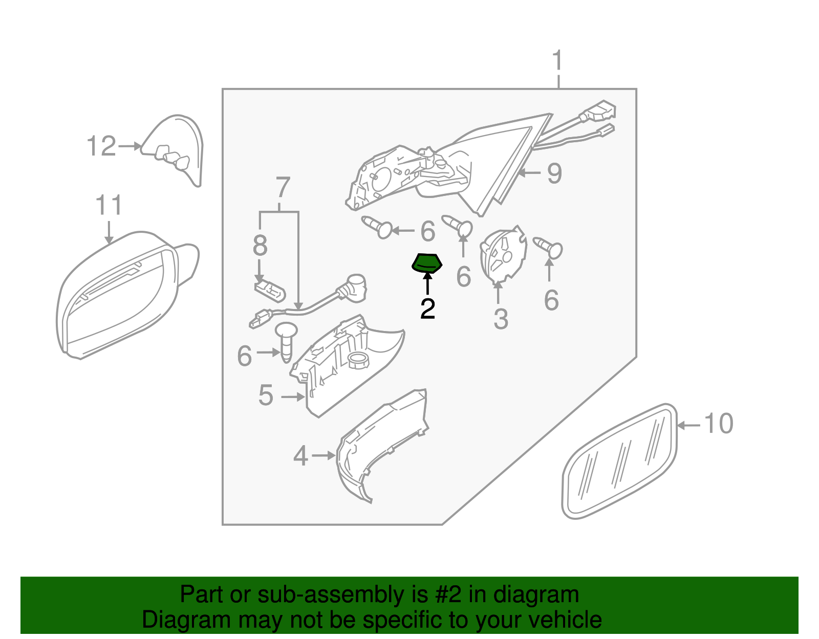 Door Mirror Cap - Volkswagen (7L6-857-085-01C)