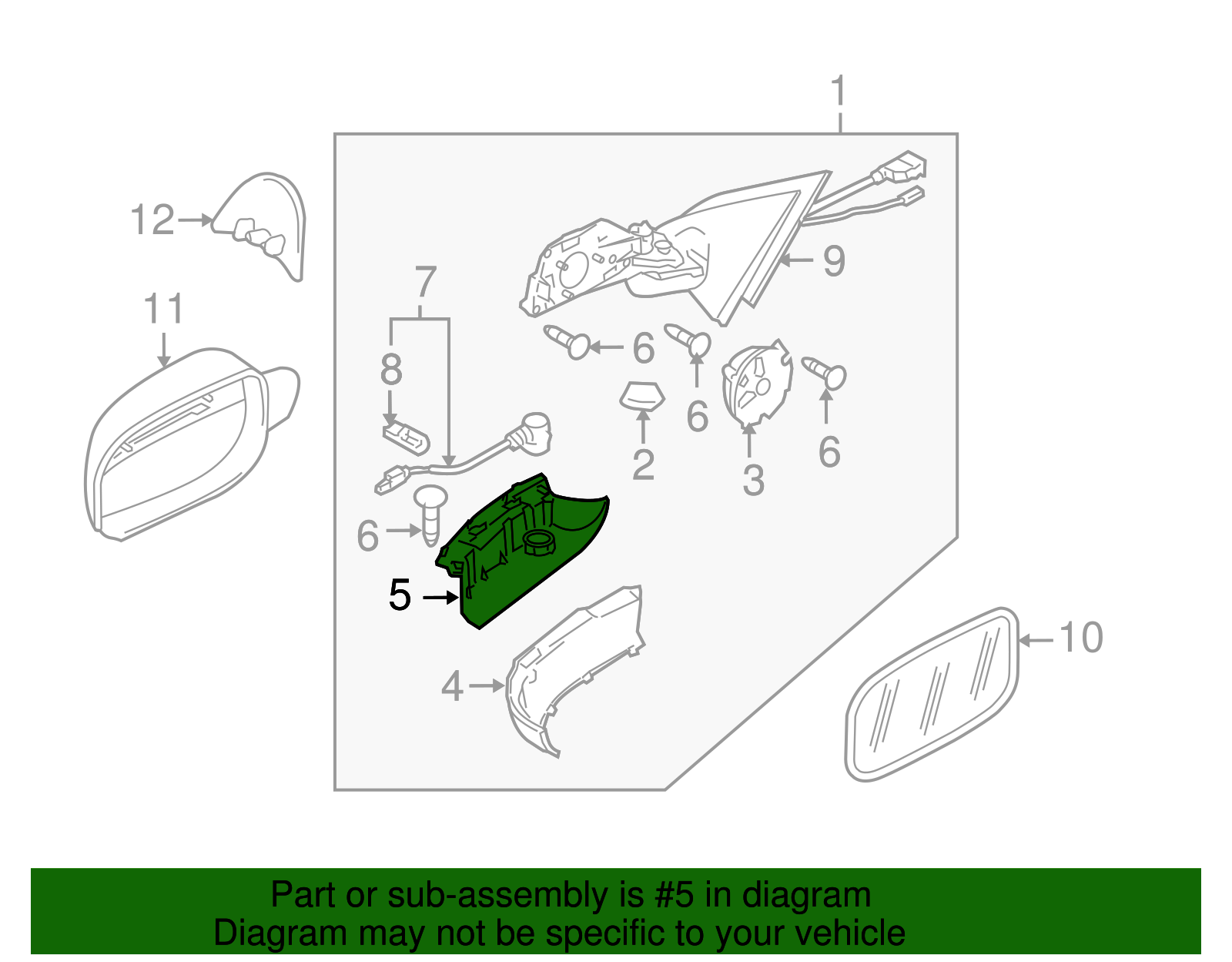 Door Mirror Trim Ring - Volkswagen (7L6-858-523-E-01C)