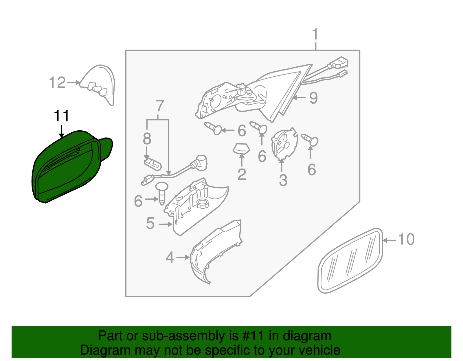 Mirror Housing - Volkswagen (7L6-857-528-D-GRU)