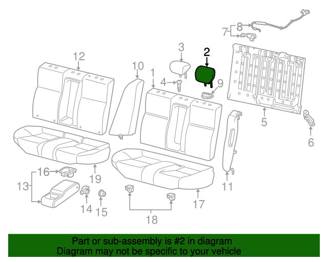 20132015 Acura ILX Head Rest A*YR436L* 82140TX8H31ZA OEM Parts Online