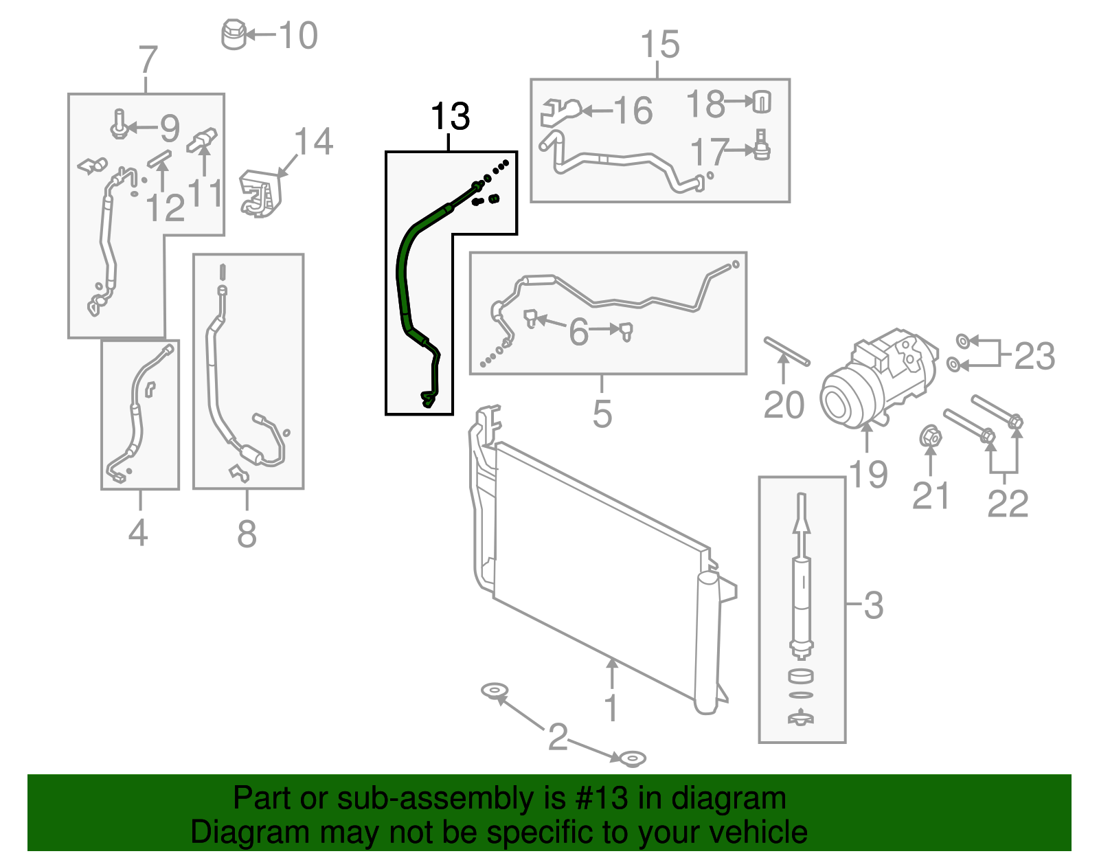 Motorcraft™ A/C Refrigerant Suction Hose - Ford (YF-3467)