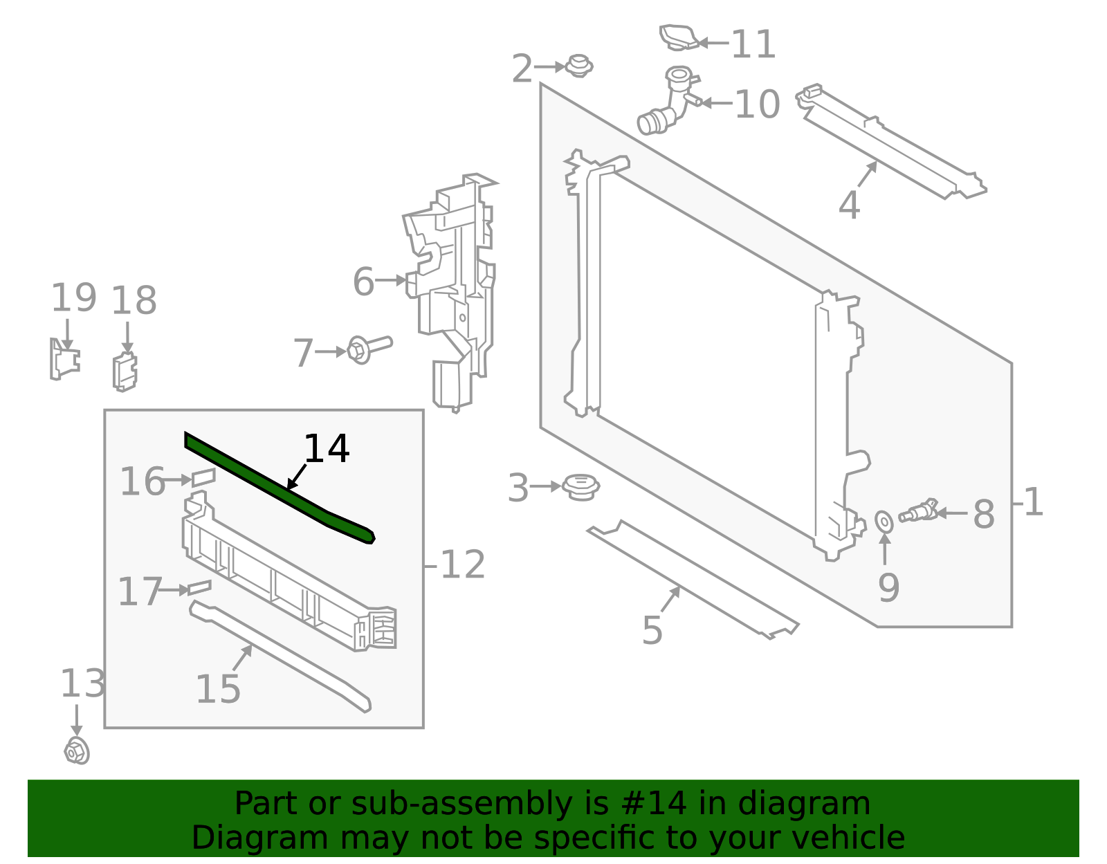 Shutter Assembly Upper Seal - Toyota (53155-0R060)