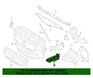 51-74-7-370-384 - Air duct, brake, right 2016-2019 BMW ...