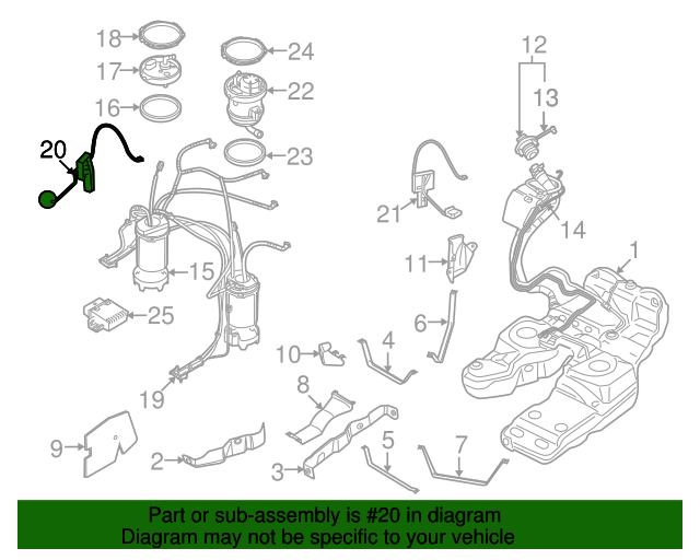 20072015 Audi Q7 Fuel Gauge Sending Unit 7L8919673A Audi USA Parts