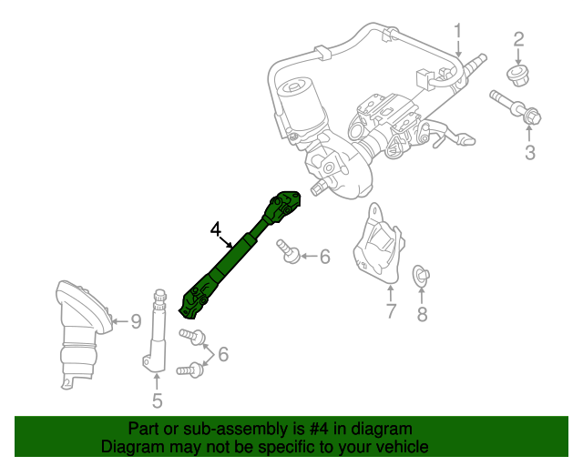 4526012761 Shaft Assembly Steering 20122017 Toyota Prius V OEM