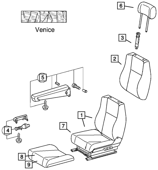 Armrest Assembly Mopar (5103711AA) Preston Parts