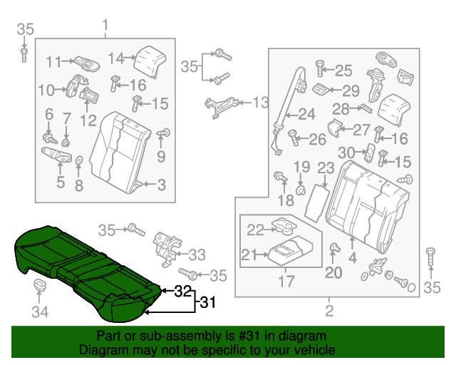 20122013 Mazda 3 Seat Cushion BHA157200C10