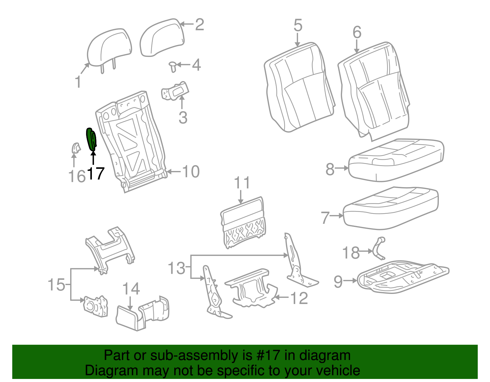 Light Cashmere Rear Seat Back Latch Release Handle Bezel - Buick (89043420)