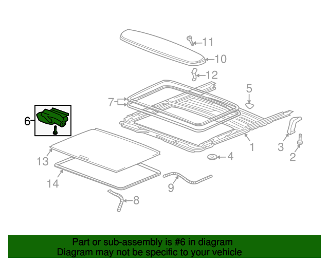 20042009 Hummer H2 Sunroof Motor 15781626 Auto Parts Express