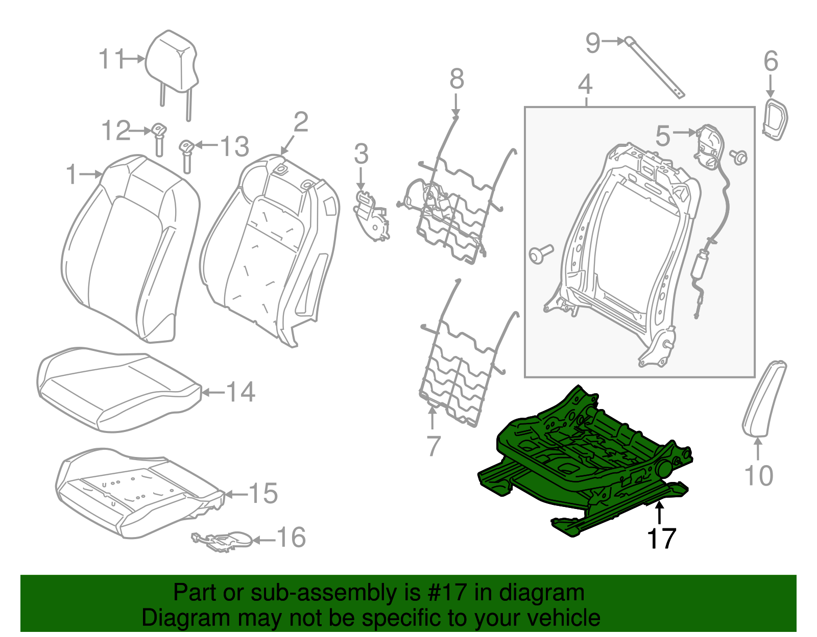 Seat Track - Ford (FR3Z-9661705-D)