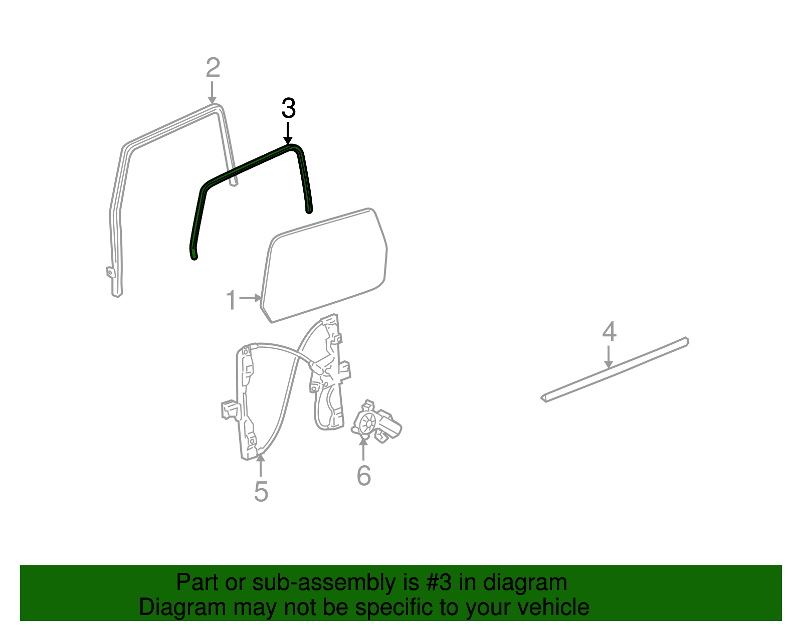 Weatherstrip, Front S/D Wdo Inner (15857164)
