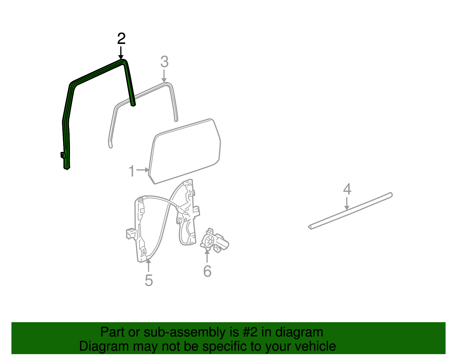 Weatherstrip, Front S/D Wdo - GM (25903183)