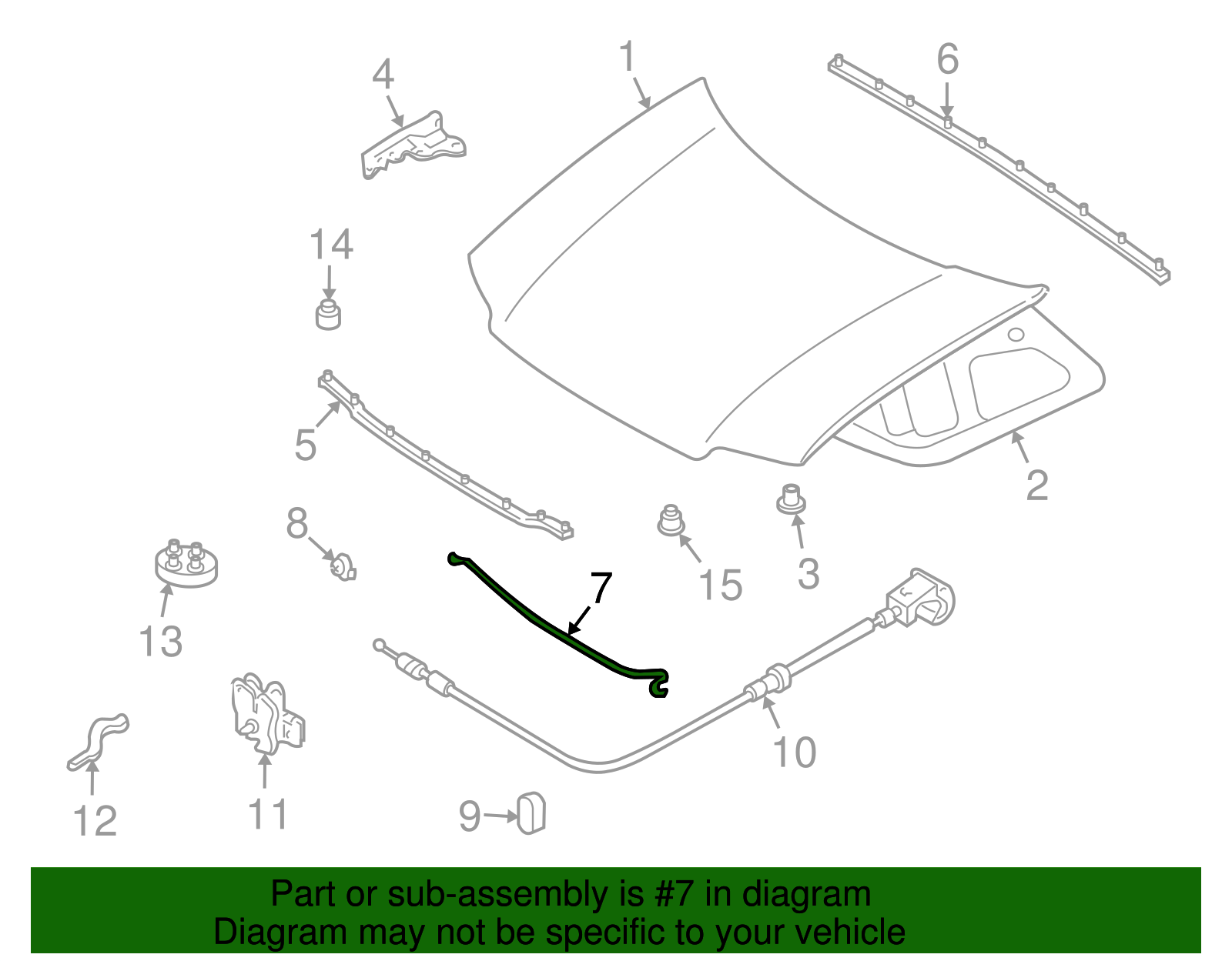 Support Rod - Ford (YL8Z-16826-AA)