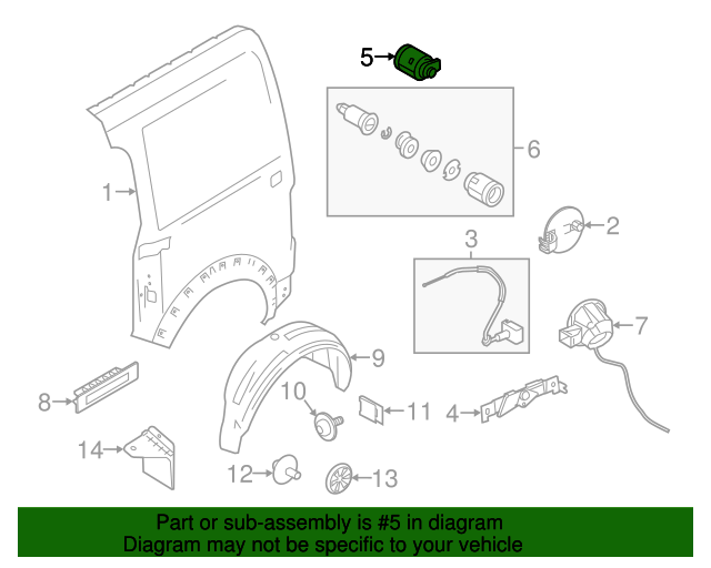 20102013 Ford Transit Connect Lock Cylinder 2S6Z5828624A OEM Parts