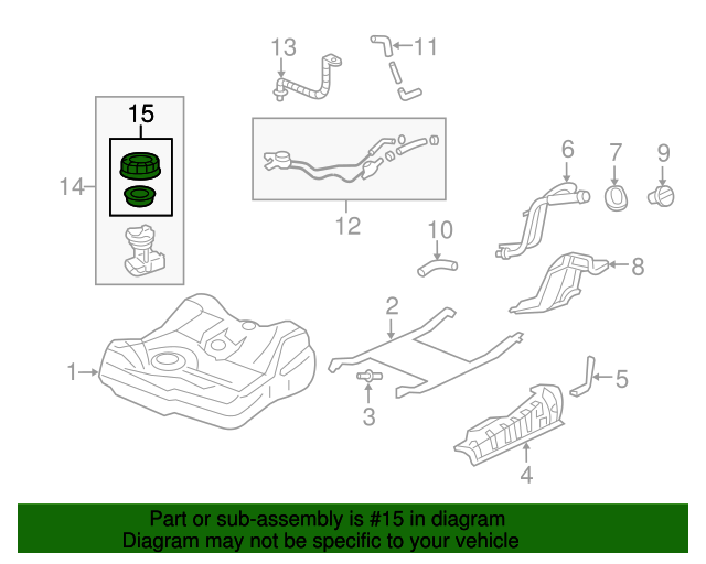 20022004 Acura RSX Nut & Gasket Set, Fuel Lock (Yachiyo) 17046S5AA00