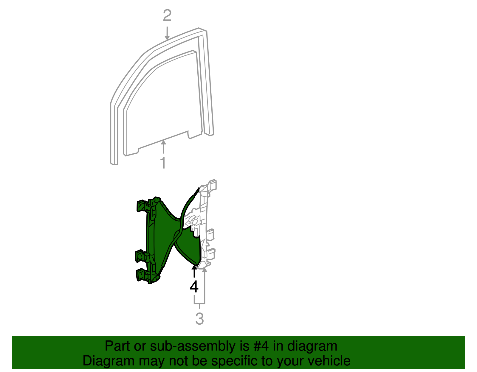 Front Driver Side Power Window Regulator Motor - GM (88980703)