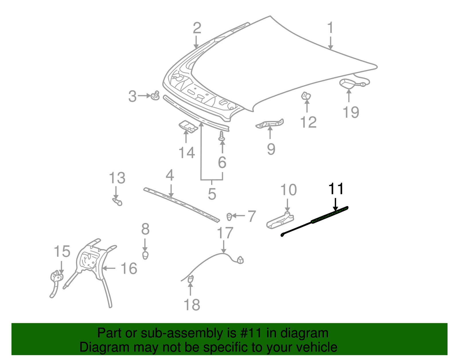 Hood Strut - GM (25684663)