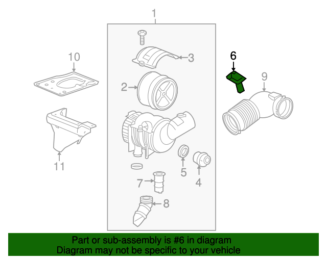 20072010 GM Mass Airflow Sensor with Intake Air Temperature Sensor 98002762