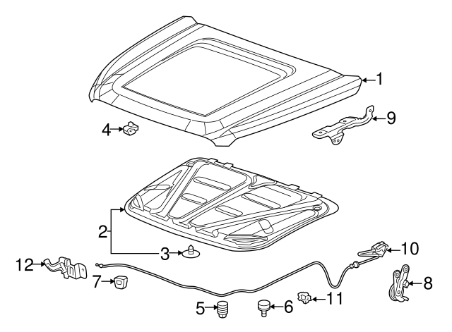 thumbnail image 2 of Hood Primary And Secondary Latch For Chevrolet Malibu 2019-2024 – 3-Blade – Direct Replacement 84706443 2 of 3