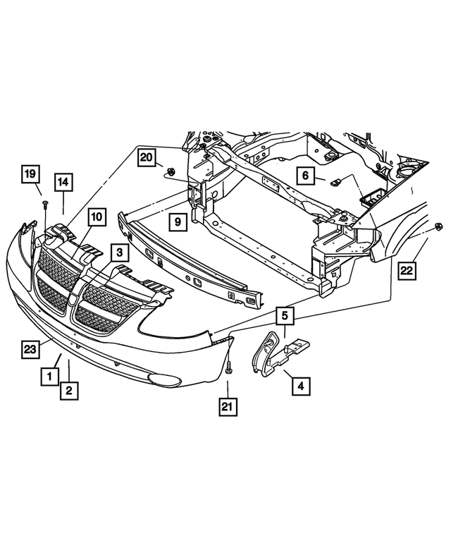 20022004 Dodge Caravan Front Fascia UB322RVAA My Mopar Parts