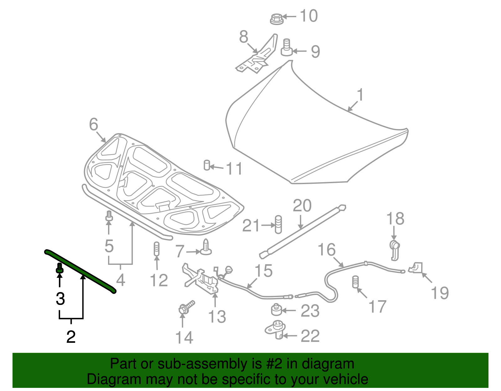 86455-2B000 - Hood Seal 2007-2012 Hyundai Santa Fe | AutoNation Parts