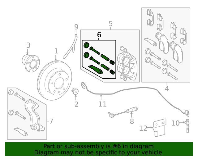 20192024 MercedesBenz Disc Brake Caliper Pin 9104214800 MB Parts Center