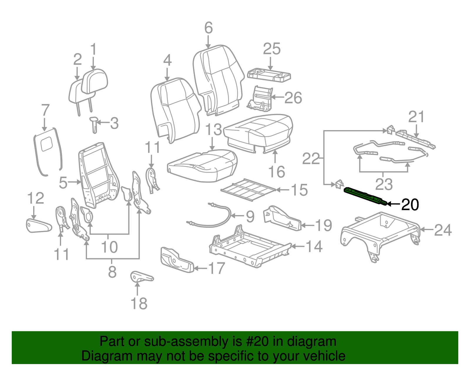 Seat Adjuster - GM (88896706)