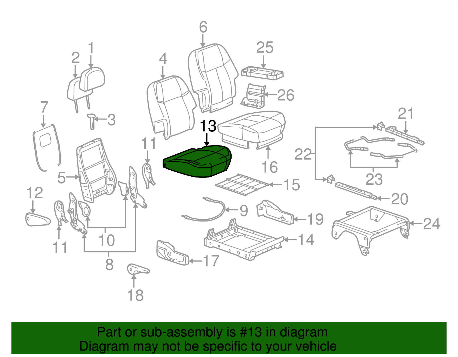 Seat Cushion Pad - GM (89044304)