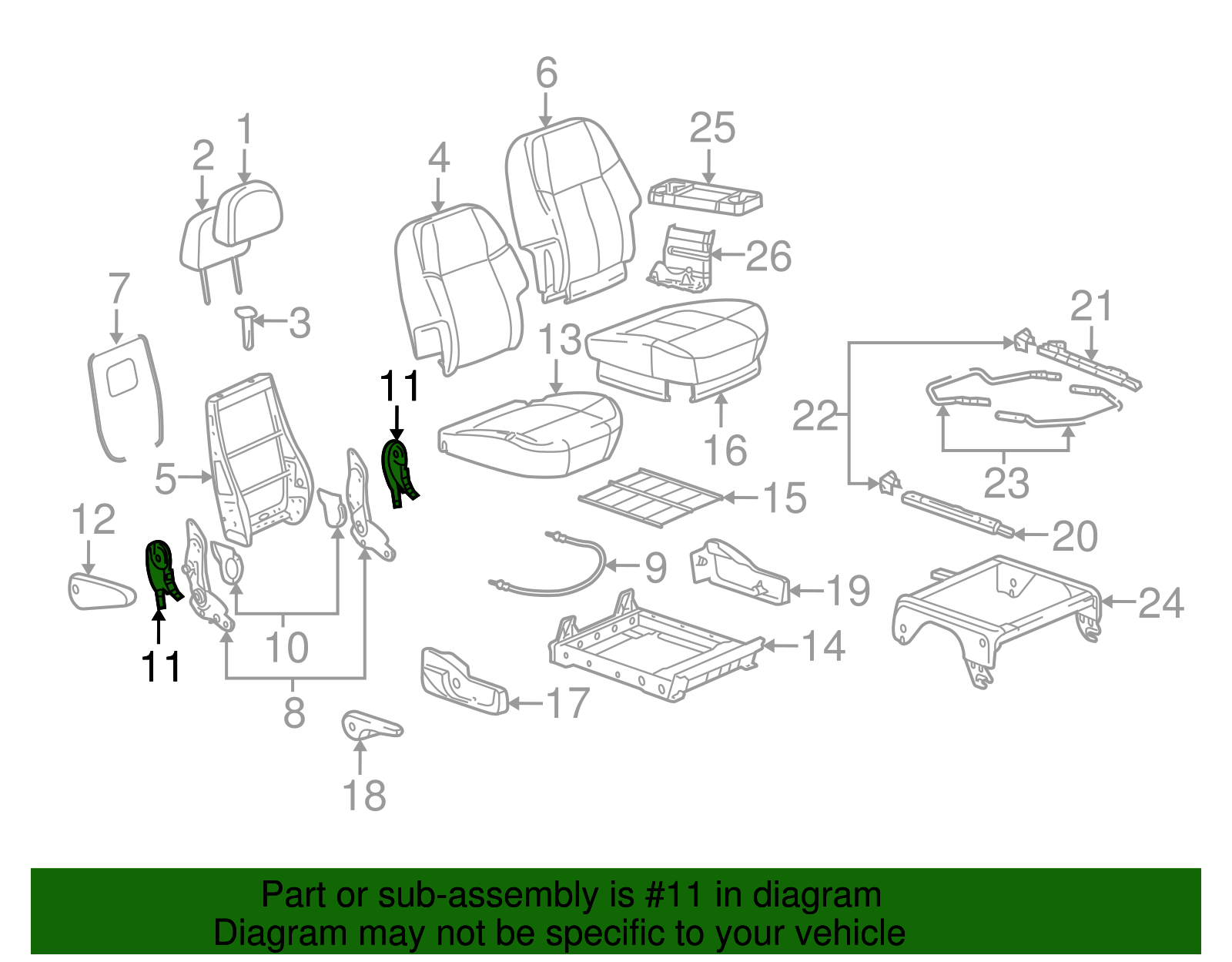Recline Cover - GM (88897336)