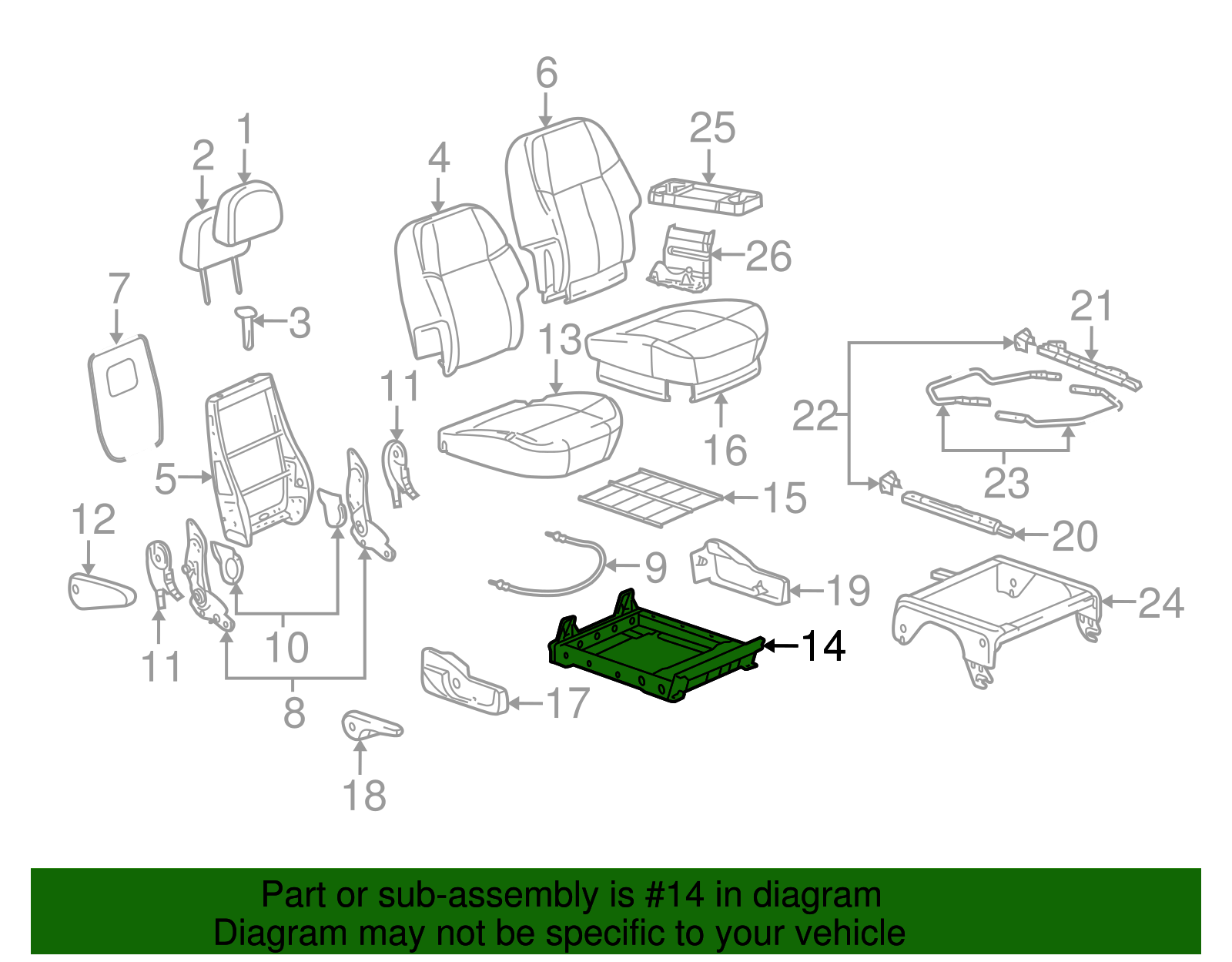 Rear Seat Cushion Frame - GM (89022311)