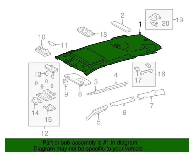 6331042321A1 Headliner 20062008 Toyota RAV4 Lithia Toyota Parts