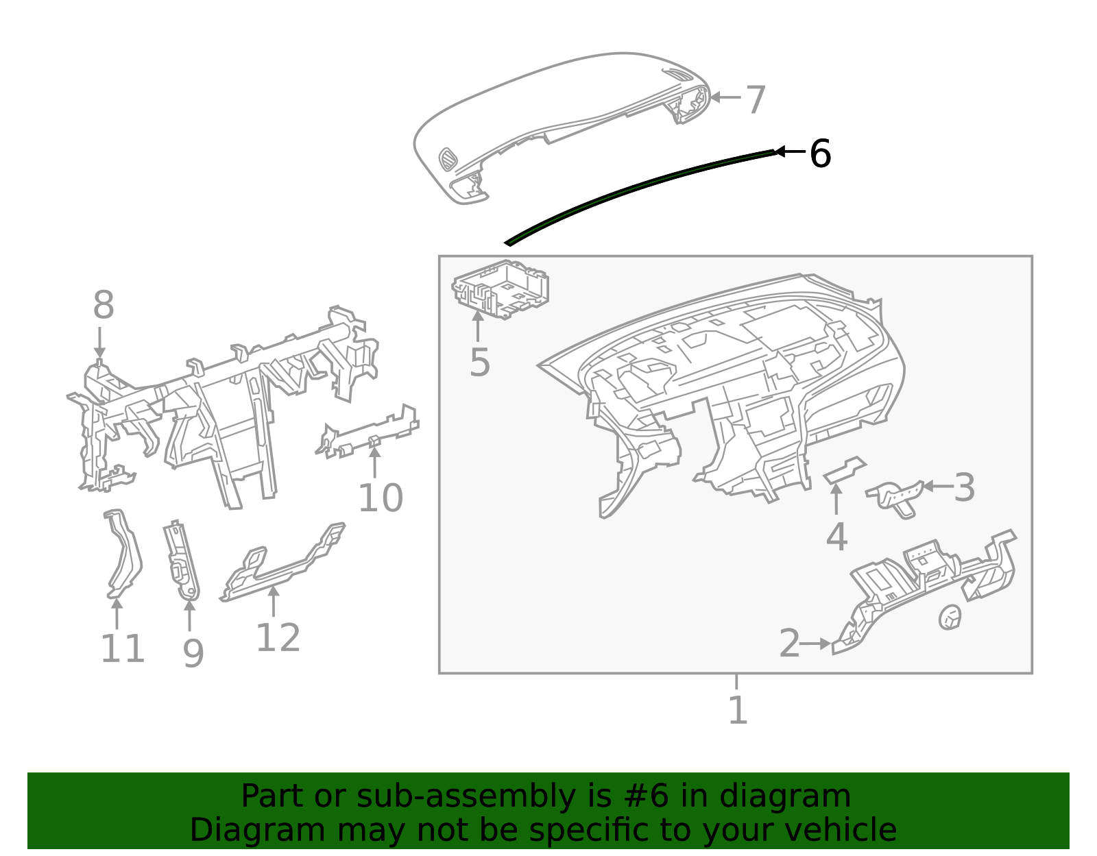 Instrument Panel Trim Pad Seal - GM (95055058)
